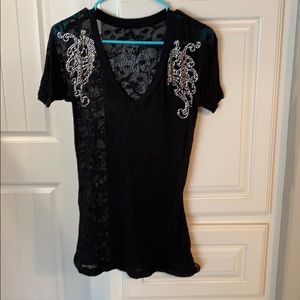 Black see through Shirt with skull design